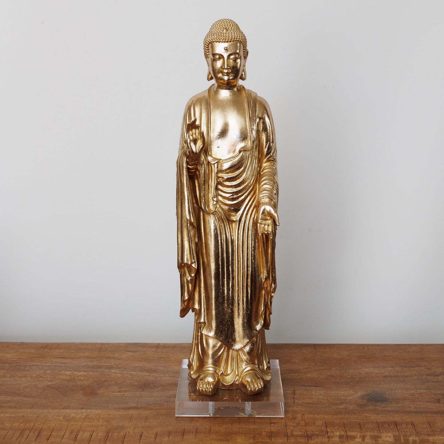 SC-004 GOLDEN BUDDHA WITH ACRYLIC STAND BASE - HAND MADE ONE OF A KIND