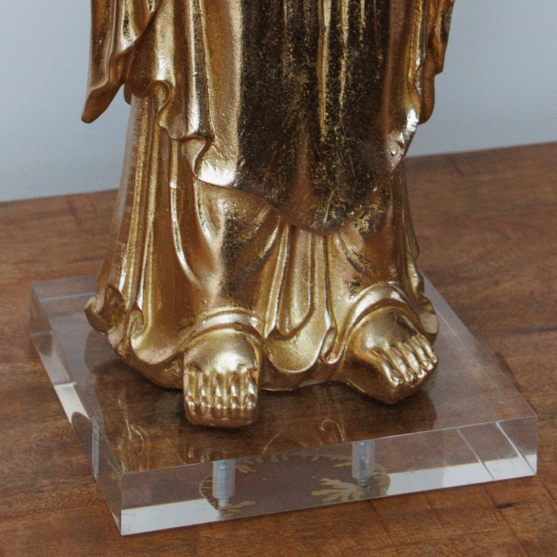 SC-004 GOLDEN BUDDHA WITH ACRYLIC STAND BASE - HAND MADE ONE-OF-A-KIND