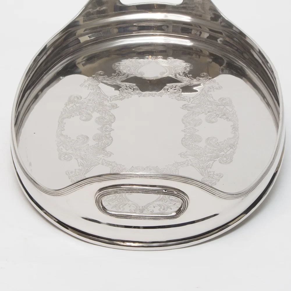 AC-T003 DECOR OVAL ETCHED NICKEL TRAY - LARGE