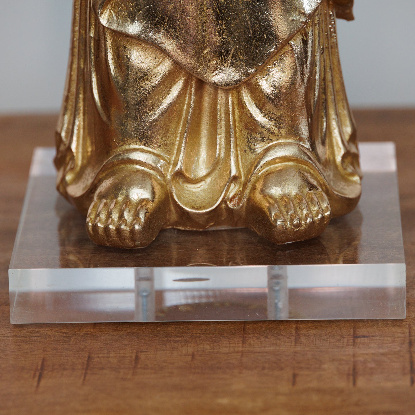 SC-004 GOLDEN BUDDHA WITH ACRYLIC STAND BASE - HAND MADE ONE OF A KIND