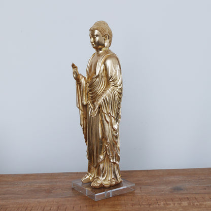 SC-004 GOLDEN BUDDHA WITH ACRYLIC STAND BASE - HAND MADE ONE OF A KIND