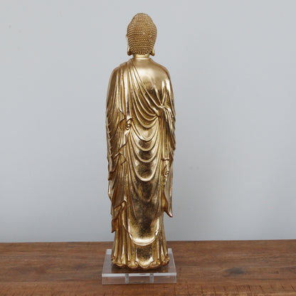 SC-004 GOLDEN BUDDHA WITH ACRYLIC STAND BASE - HAND MADE  ONE-OF-A-KIND