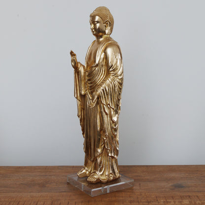 SC-004 GOLDEN BUDDHA WITH ACRYLIC STAND BASE - HAND MADE  ONE-OF-A-KIND