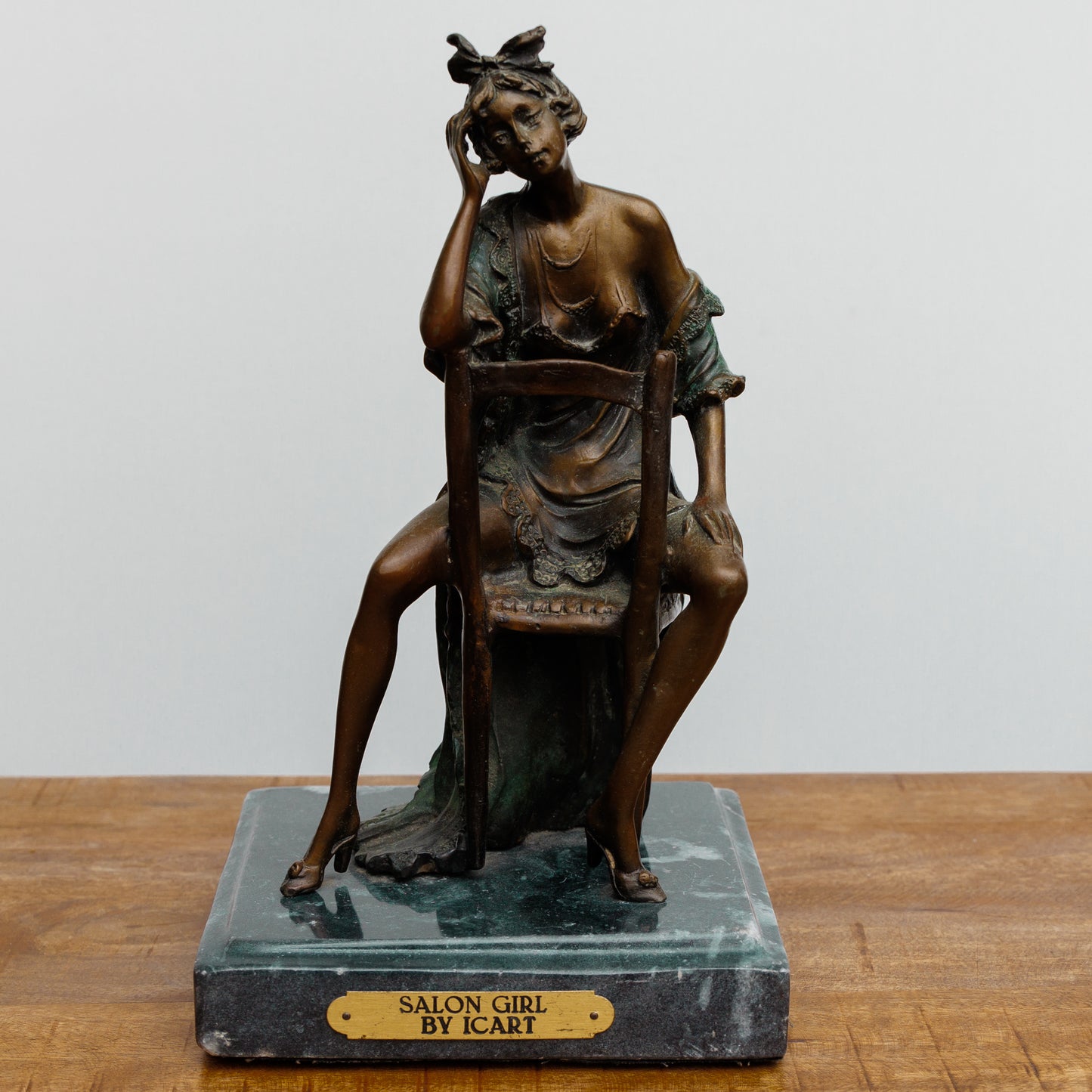 SC-005 SALON GIRL - BRONZE SCULPTURE - ICART ONE-OF-A-KIND