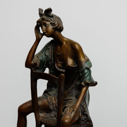 SC-005 SALON GIRL - BRONZE SCULPTURE - ICART ONE-OF-A-KIND