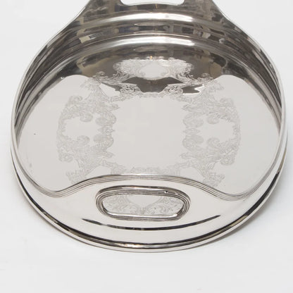 AC-T004 DECOR OVAL ETCHED NICKEL TRAY - MEDIUM