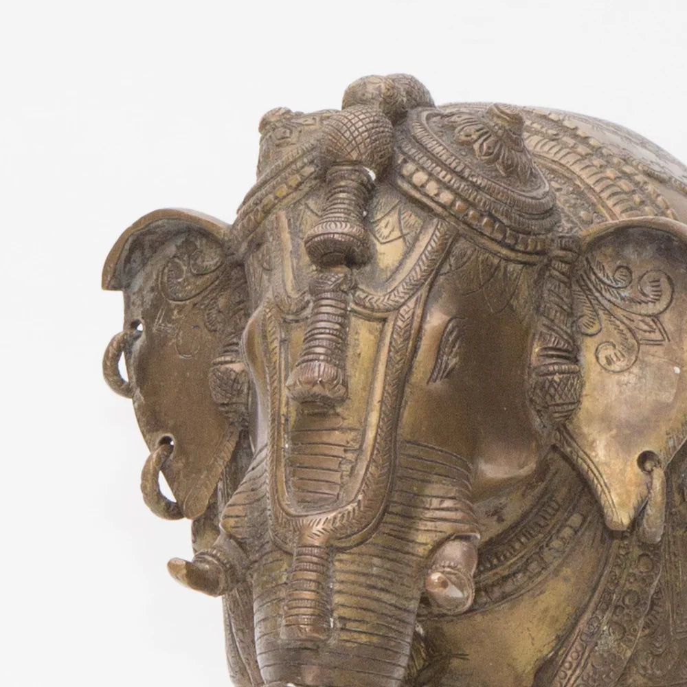 SC001 ONE OF A KIND BRASS ELEPHANT ON WHEELS - HANDMADE DETAILS