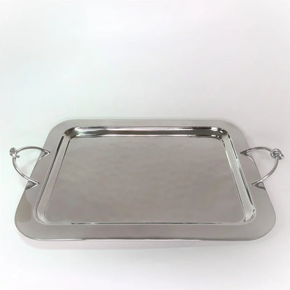 AC-T005 DECOR RECTANGULAR TRAY - KNOT DETAILS HANDLES - LARGE