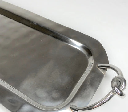 AC-T006 DECOR RECTANGULAR TRAY - KNOT DETAILS HANDLES - MEDIUM