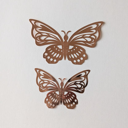 METALLIC BUTTERFLY DECORATION GOLD- 12 PIECES