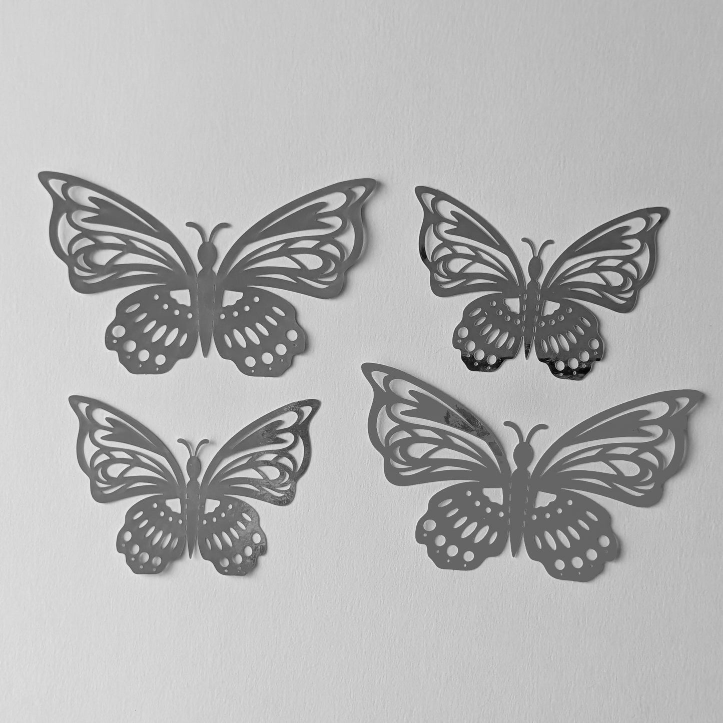 METALLIC BUTTERFLY DECORATION SILVER- 12 PIECES (Copy)