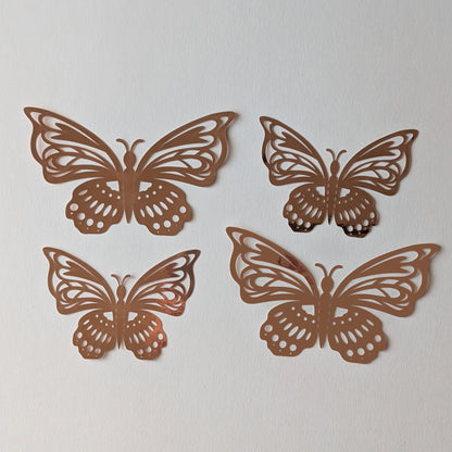 METALLIC BUTTERFLY DECORATION GOLD- 12 PIECES